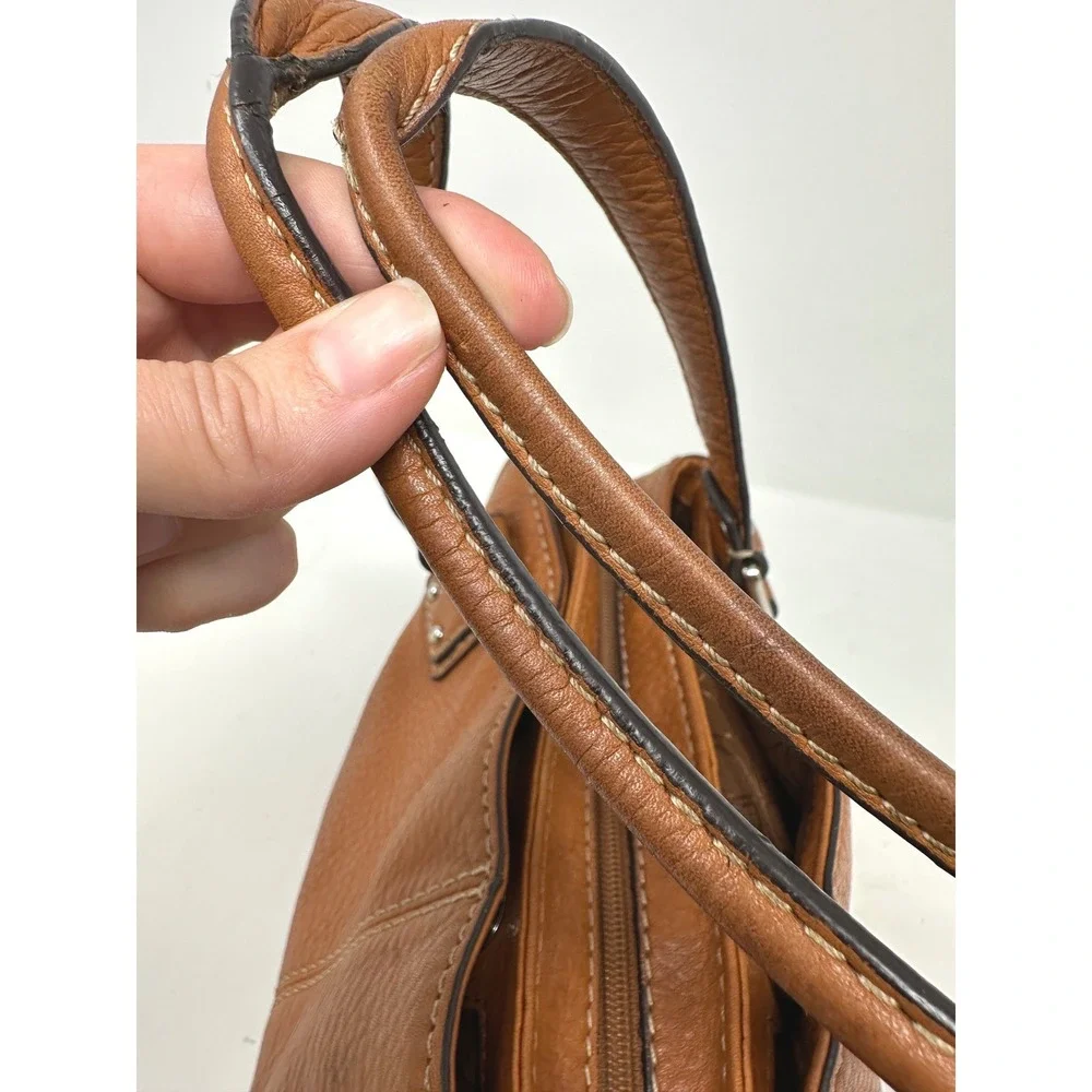 Y2K Vintage Fossil Top Handle Shoulder Bag Brown ZB9961